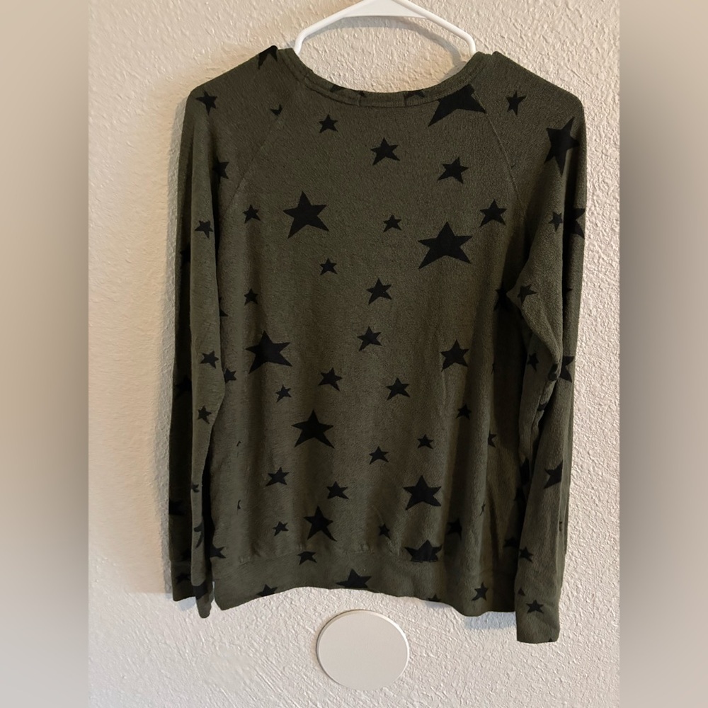 Buffalo David Bitton Olive Star Print Sweatshirt - Picture 3 of 3